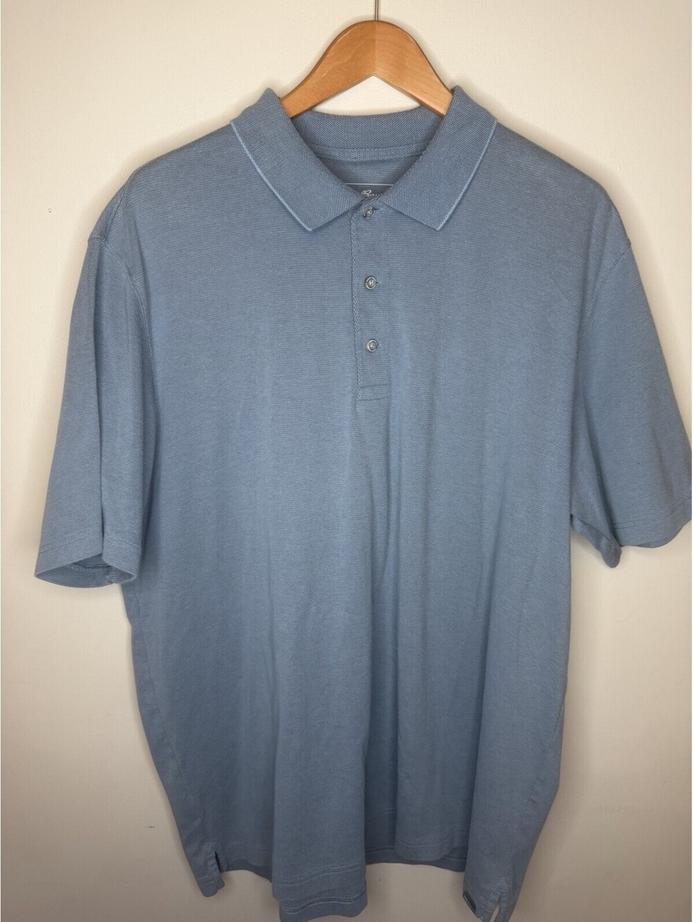 Eddie Bauer Polo Shirt Mens XL Travex Active Fit Blue Short Sleeve Stretch
